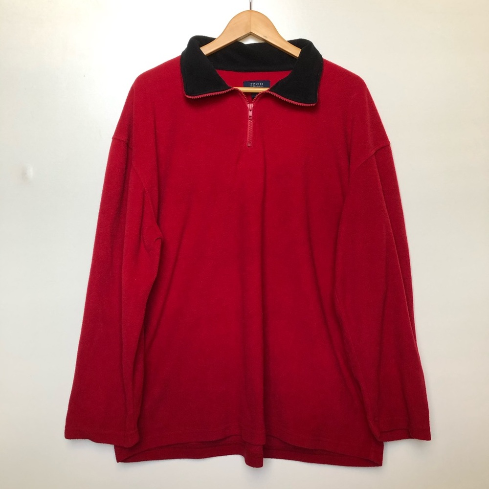 IZOD Red Fleece Pullover Sweatshirt Size XL